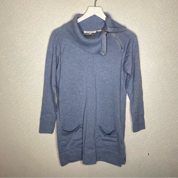 Eight Eight Eight Tunic Pullover Sweater Pockets Cowl Neck Zip Size M - Picture 1 of 7